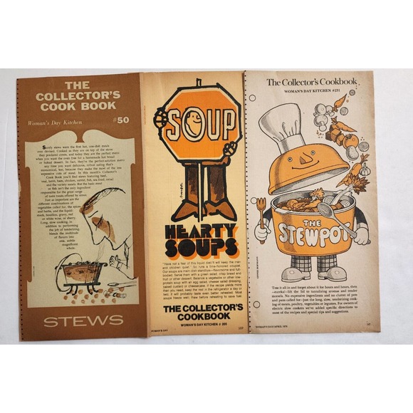 Woman's Day Collectors Cook Book Insert VTG Soups Stews Menus Lot of 4 - 60s 70s - Picture 3 of 6